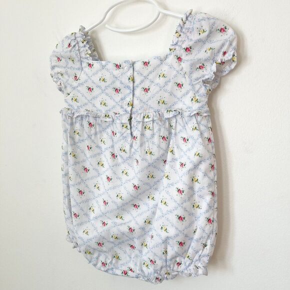 Janie and Jack The Lily Floral Smocked Baby Bubble Romper 6-12 months Spring - Picture 5 of 7